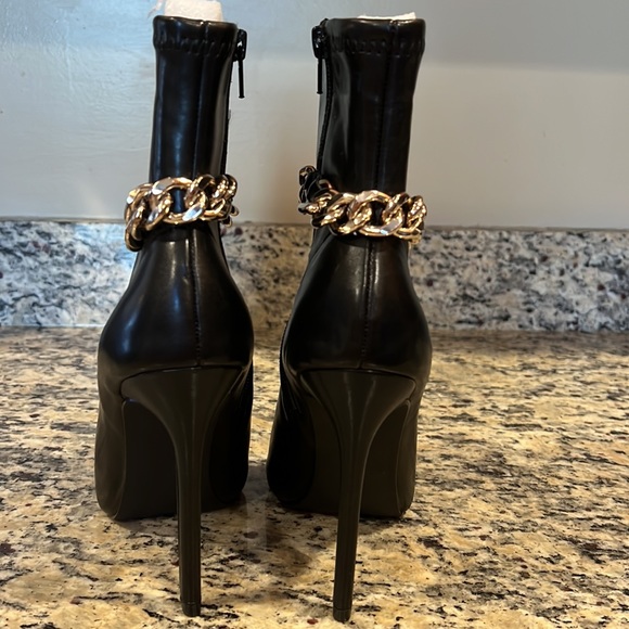 Steve Madden Faux Leather Peep Toe Boots - Picture 3 of 8